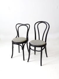 vintage painted bentwood chairs with upholstery pair