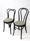 vintage painted bentwood chairs with upholstery pair