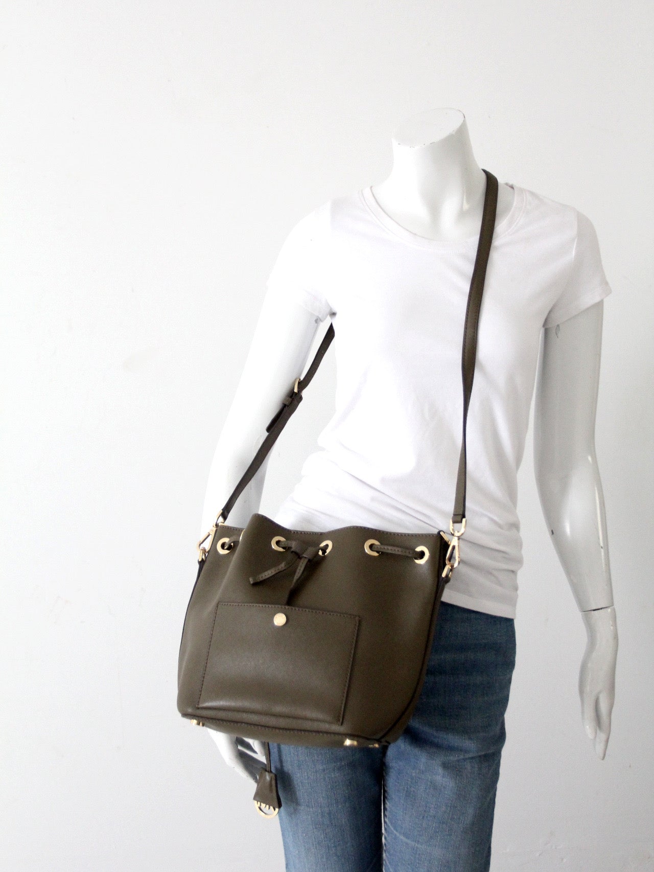 Michael Kors Greenwich leather bucket bag