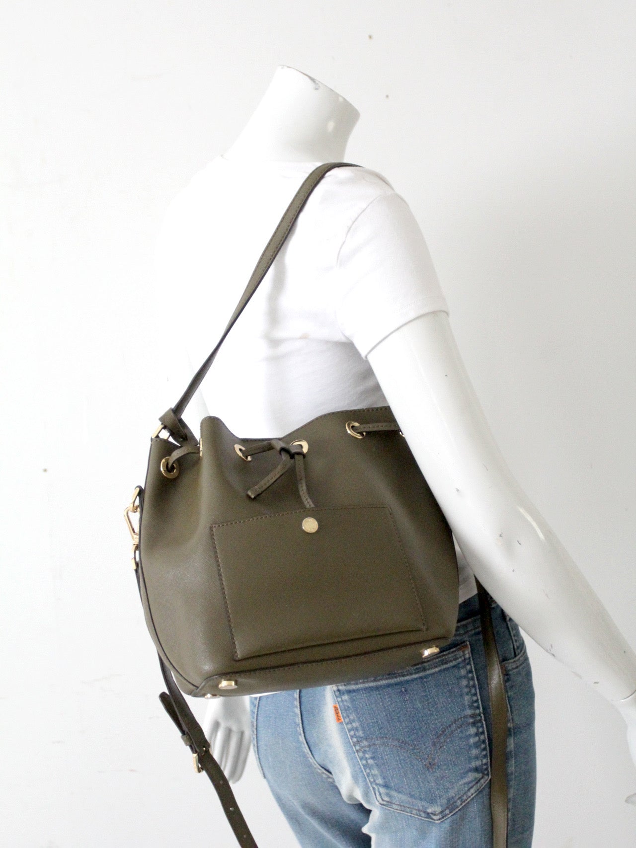 Michael Kors Greenwich leather bucket bag