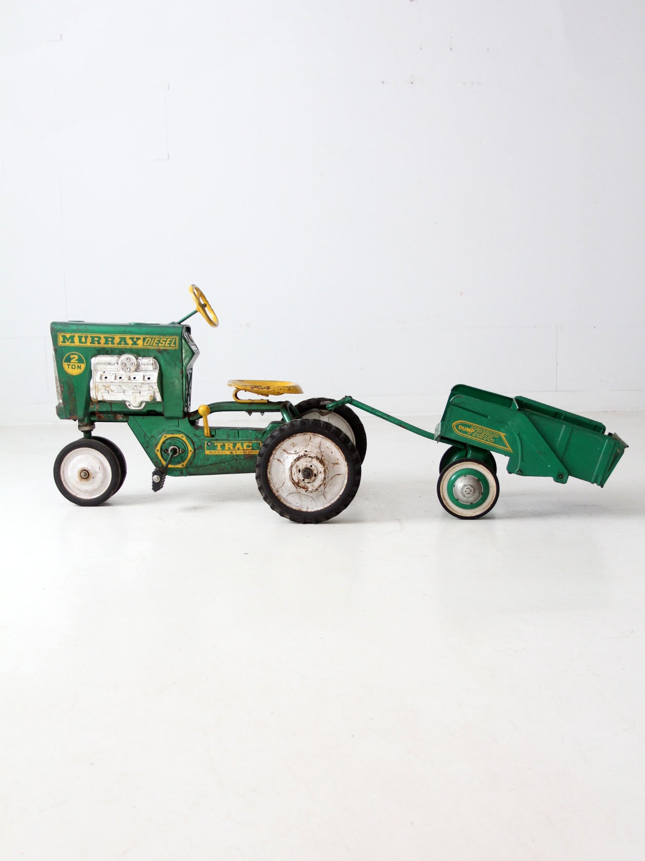 vintage Murray push pedal tractor with cart