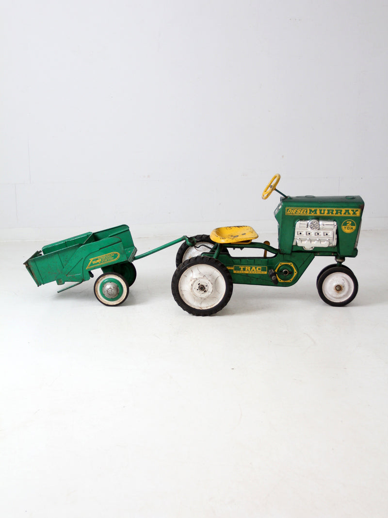 vintage Murray push pedal tractor with cart