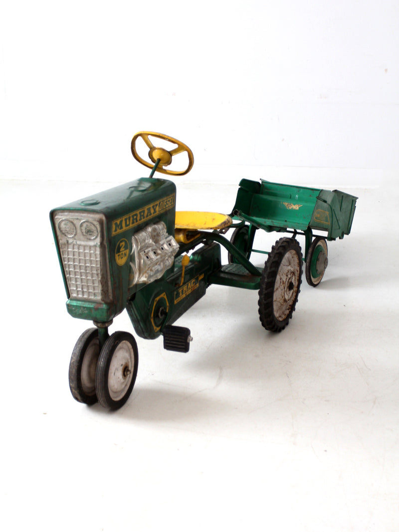 vintage Murray push pedal tractor with cart