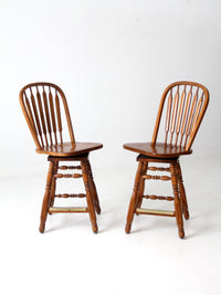 vintage spindle back counter stools pair