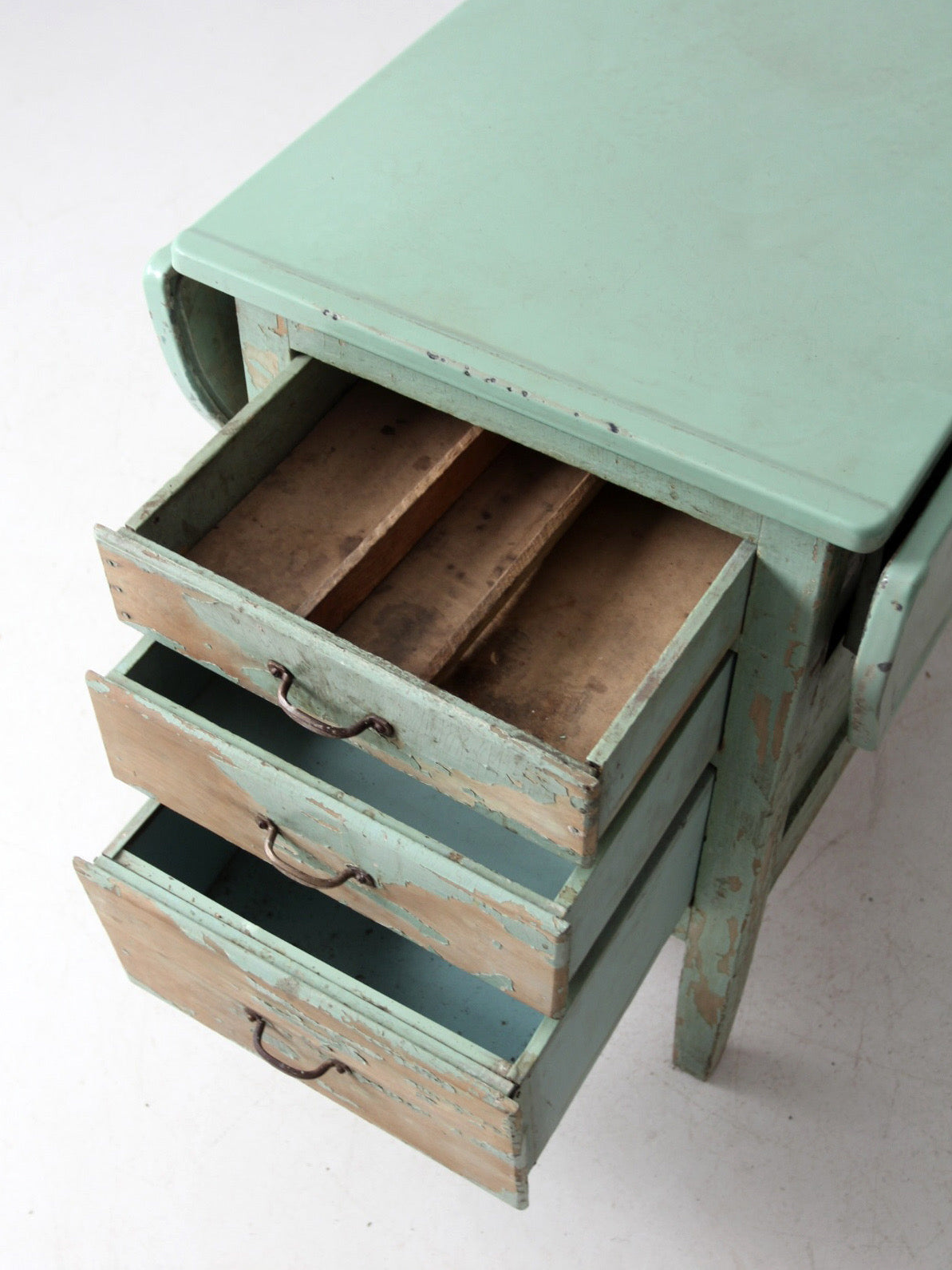 antique enamel-top Hoosier kitchen work table