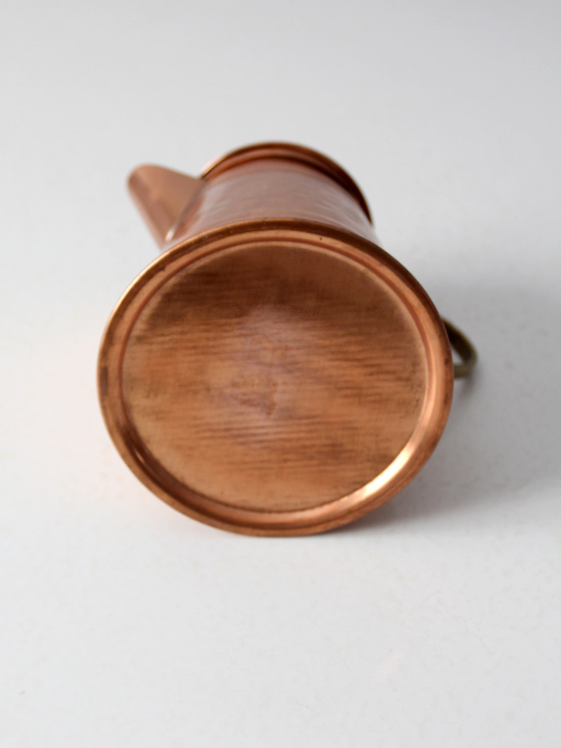 vintage hammered copper teapot with brass handle
