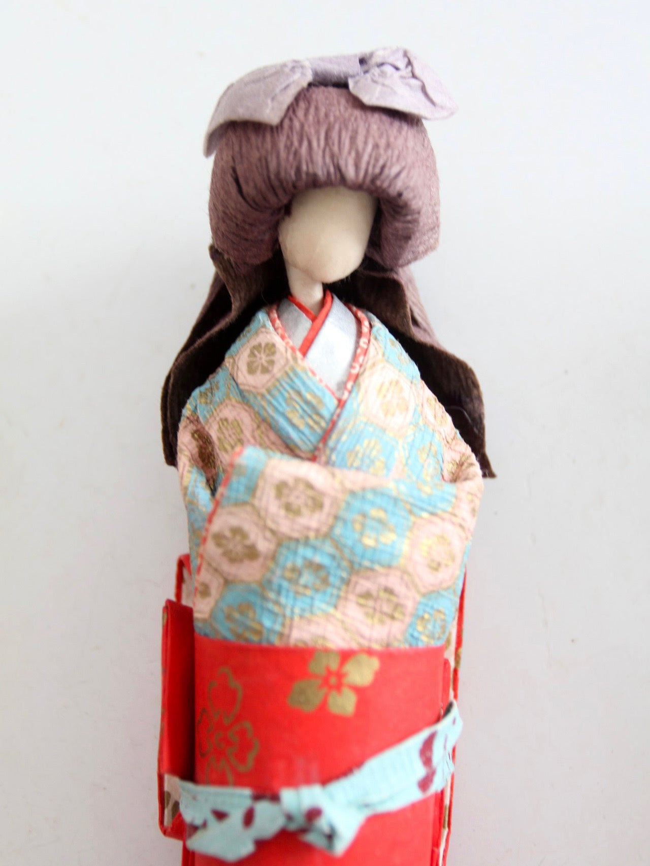mid-century Japanese folk art kimono dolls