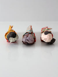 mid-century Japanese folk art kimono dolls