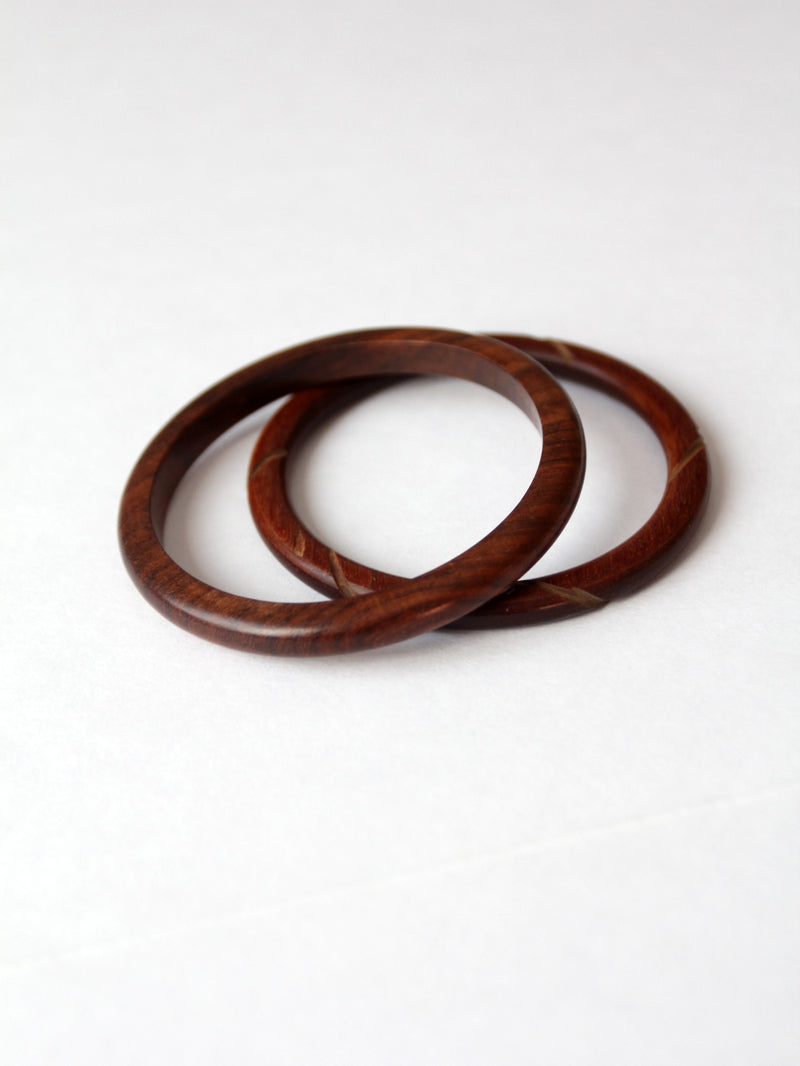 pair of wood bangles
