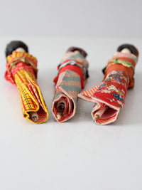mid-century Japanese folk art kimono dolls