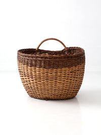 vintage large wicker gathering basket