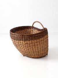 vintage large wicker gathering basket