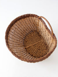 vintage large wicker gathering basket