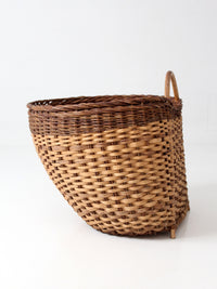 vintage large wicker gathering basket