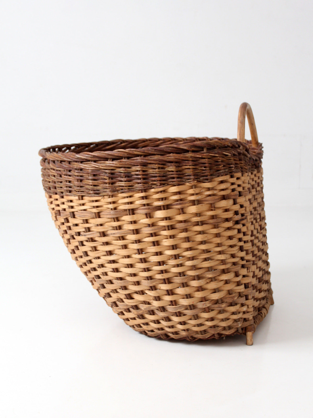 vintage large wicker gathering basket