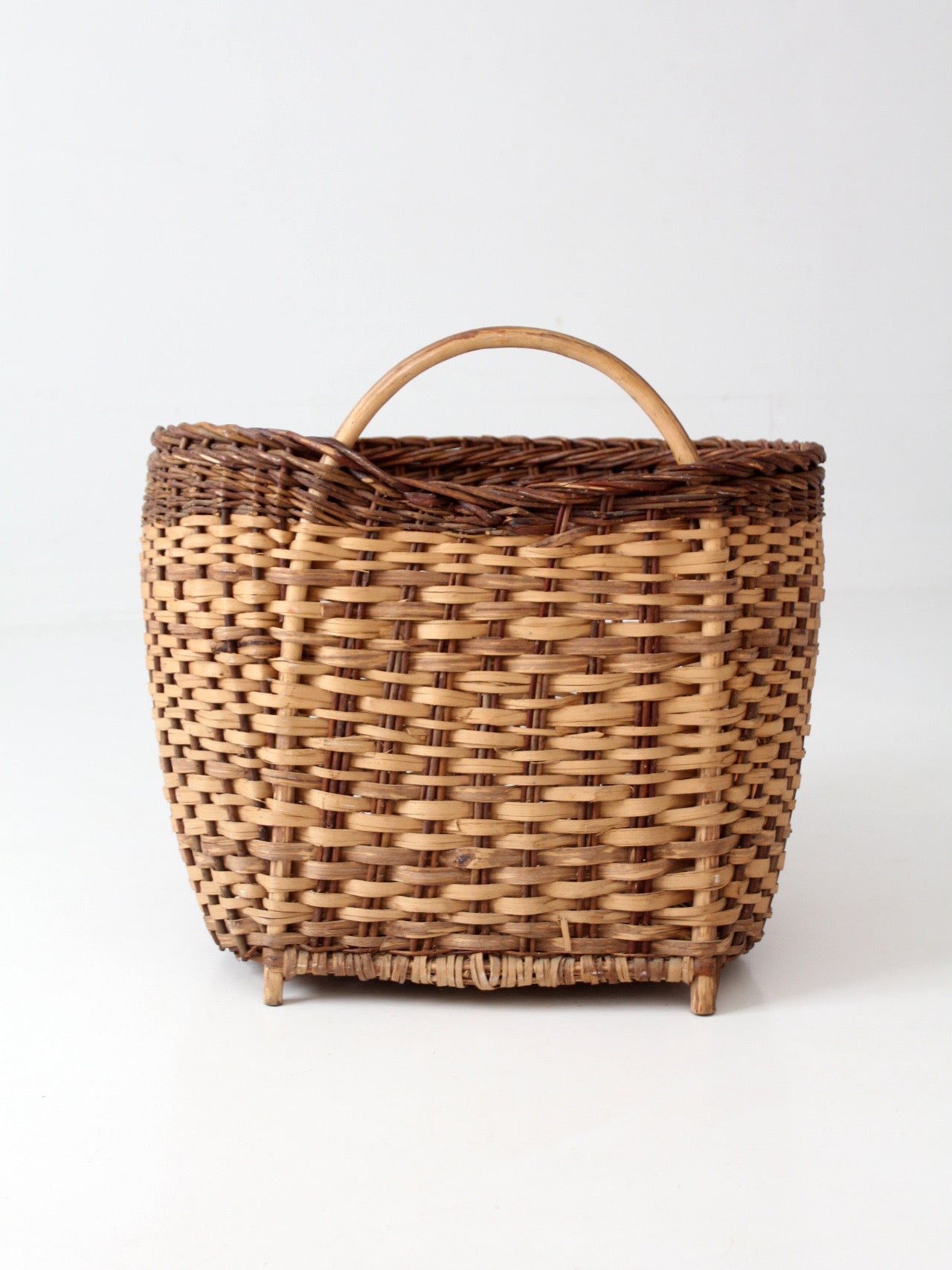 vintage large wicker gathering basket
