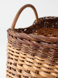 vintage large wicker gathering basket