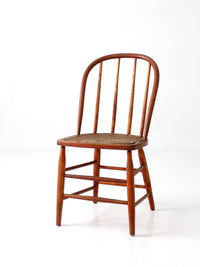 antique Windsor style cane seat chair