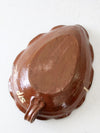 vintage Mexican Pottery Leaf dish