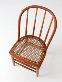 antique Windsor style cane seat chair