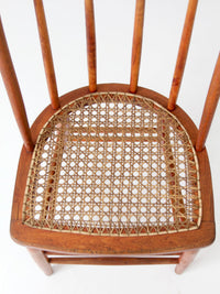 antique Windsor style cane seat chair