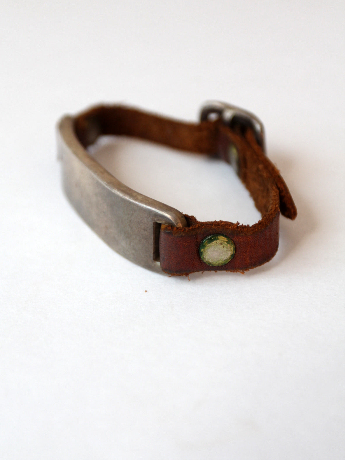 vintage leather and metal bracelet