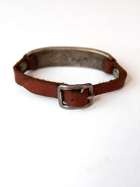 vintage leather and metal bracelet