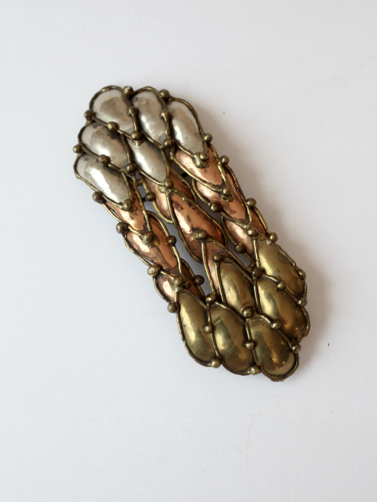 vintage XL brutalist mixed metal buckle