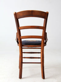 antique needlepoint seat accent chair