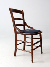 antique needlepoint seat accent chair