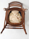 antique needlepoint seat accent chair