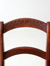 antique Victorian ladder back chair with tapestry seat