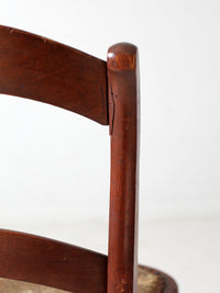 antique Victorian ladder back chair with tapestry seat