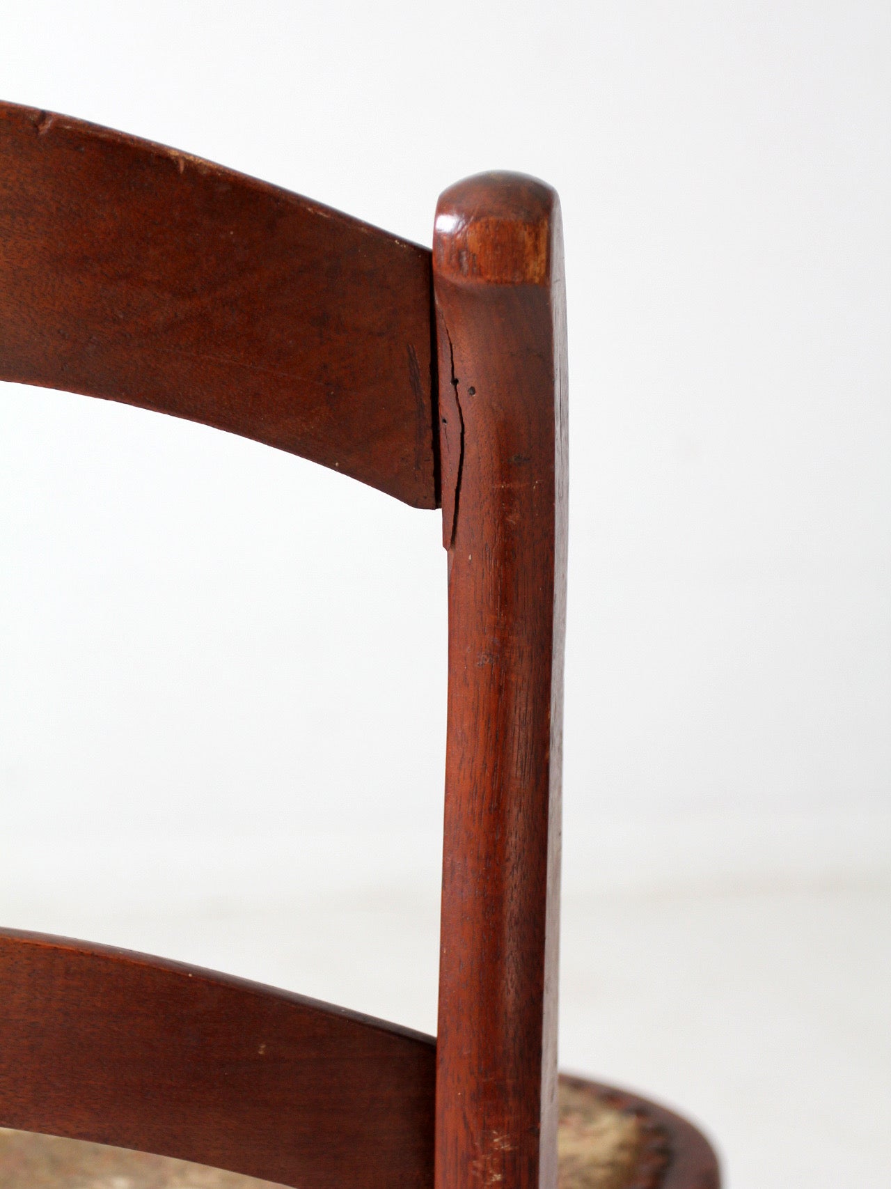antique Victorian ladder back chair with tapestry seat