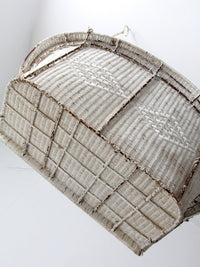 vintage white wicker hanging bench, ca 1930s-1940s