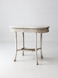 antique white wicker sunroom table