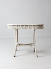 antique white wicker sunroom table