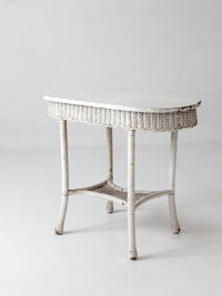 antique white wicker sunroom table