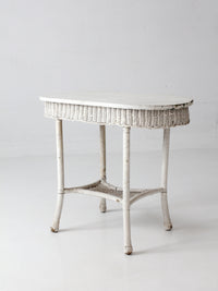 antique white wicker sunroom table