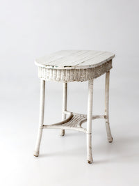 antique white wicker sunroom table
