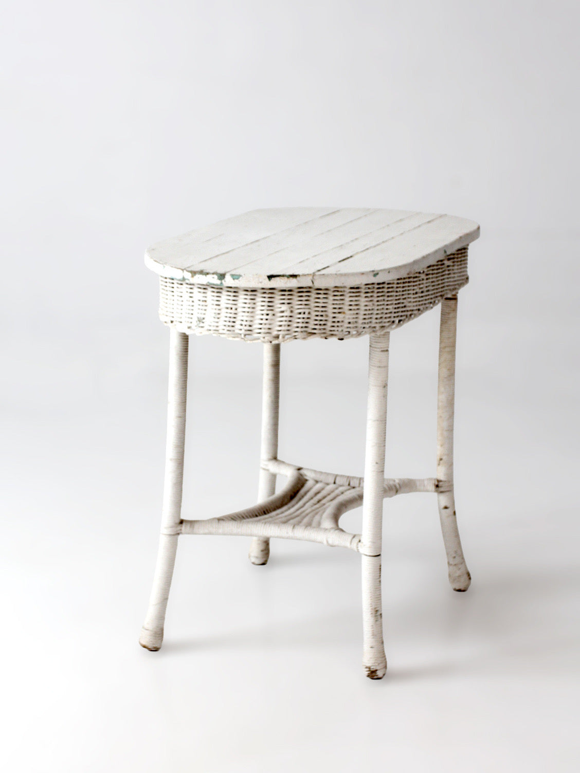antique white wicker sunroom table