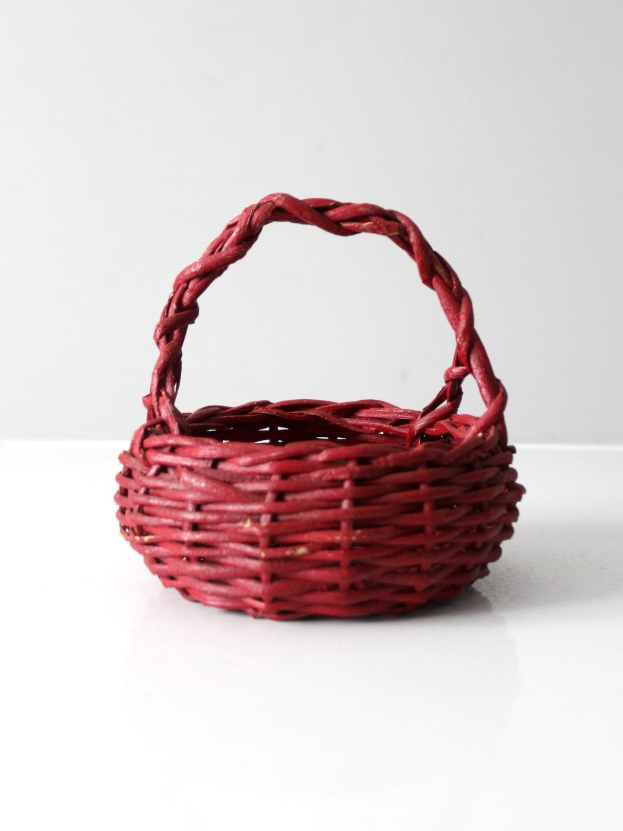 vintage red gathering basket