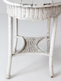 antique white wicker sunroom table