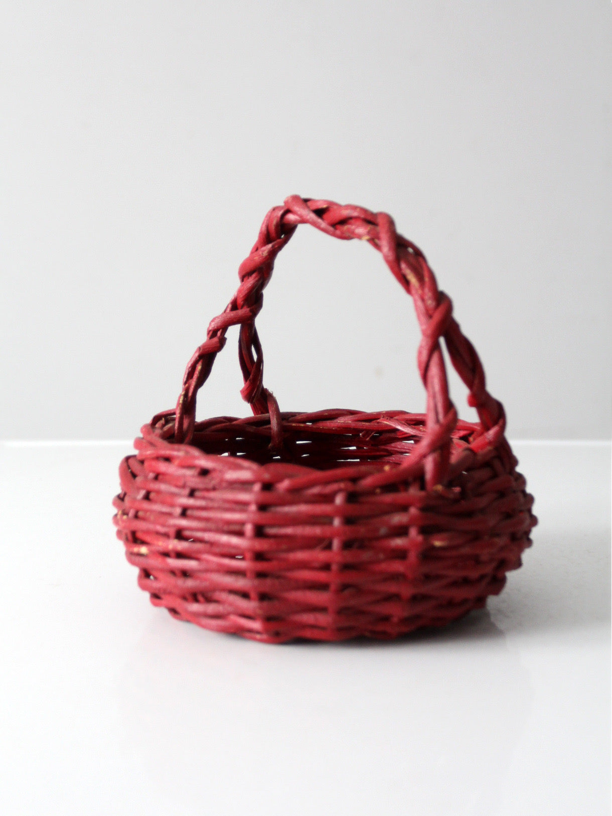 vintage red gathering basket