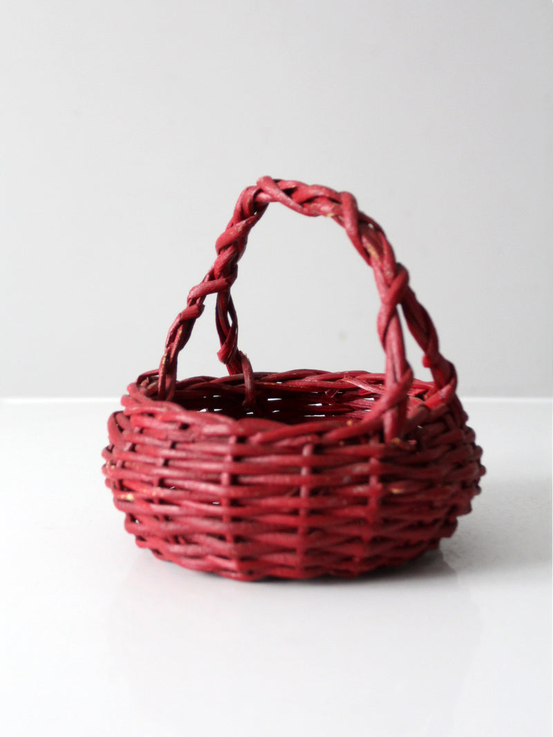 vintage red gathering basket