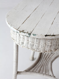 antique white wicker sunroom table