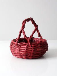 vintage red gathering basket
