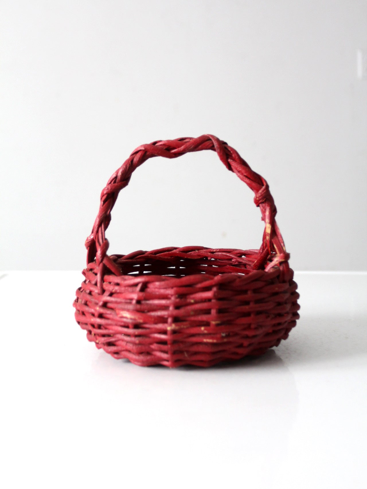 vintage red gathering basket