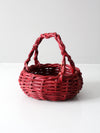 vintage red gathering basket