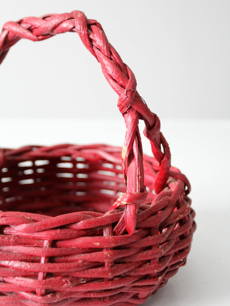 vintage red gathering basket